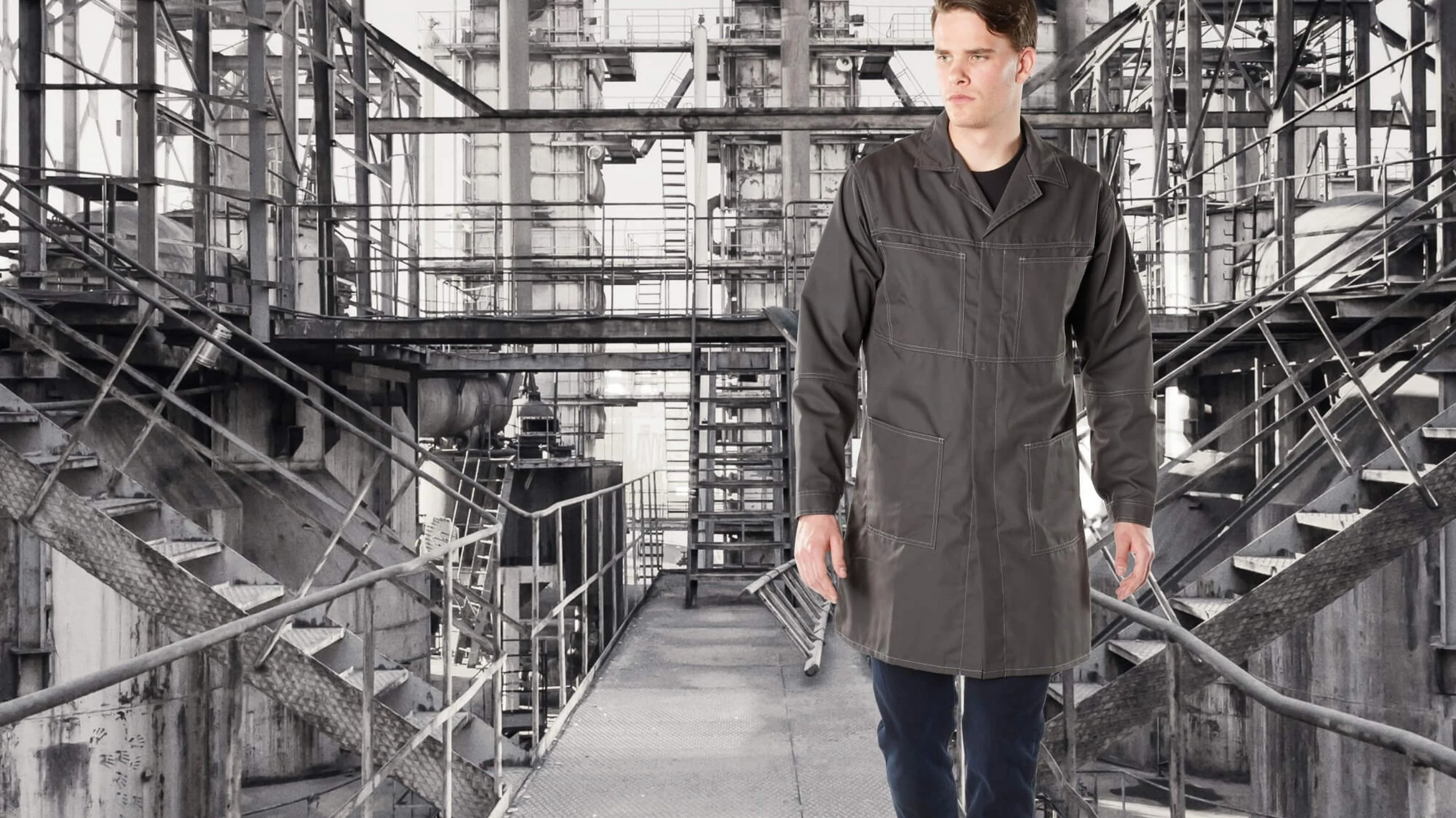 An image of Warehouse Coat being worn