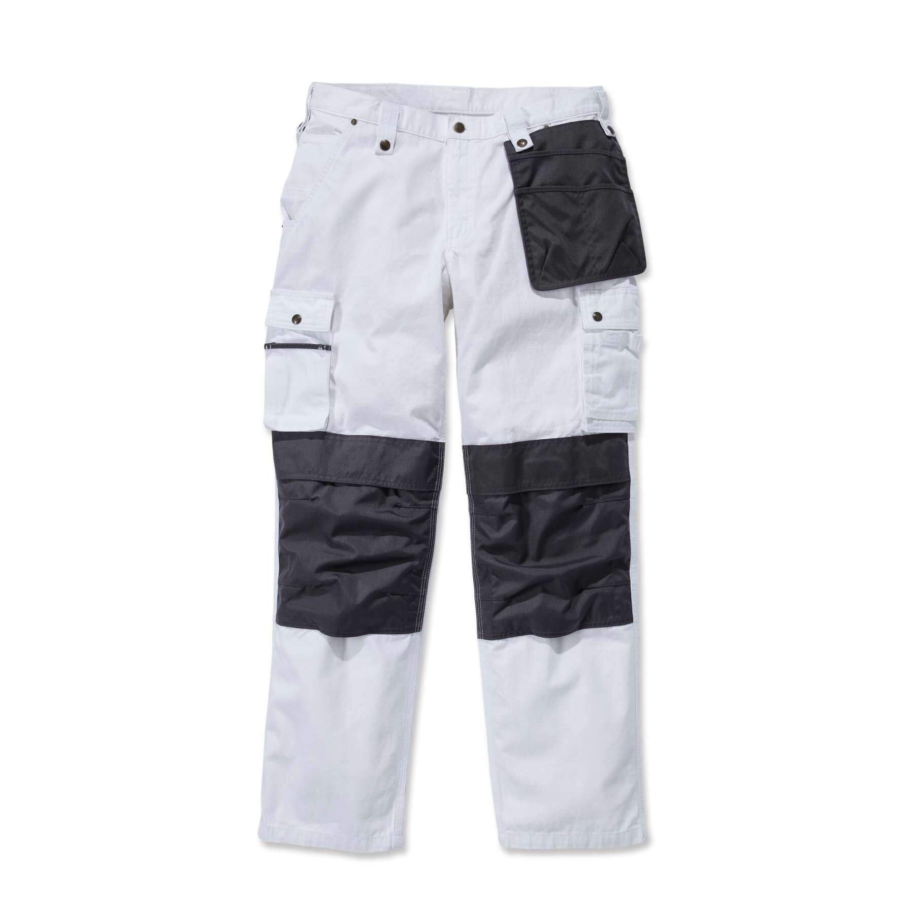 Carhartt Emea Multi-Pocket Ripstop Trousers 100233 White Front#colour_white