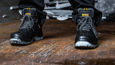 An image of someone wearing DeWalt Safety Shoes