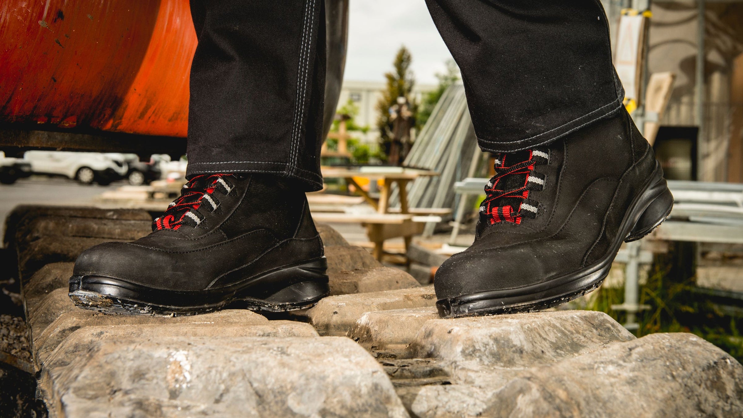 A lifestyle image of a Portwest Safety Boot