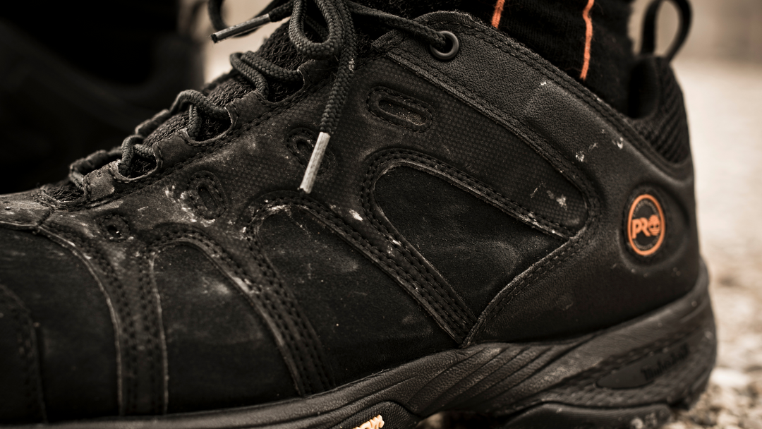 Image of Safety Shoes being worn on a construction site