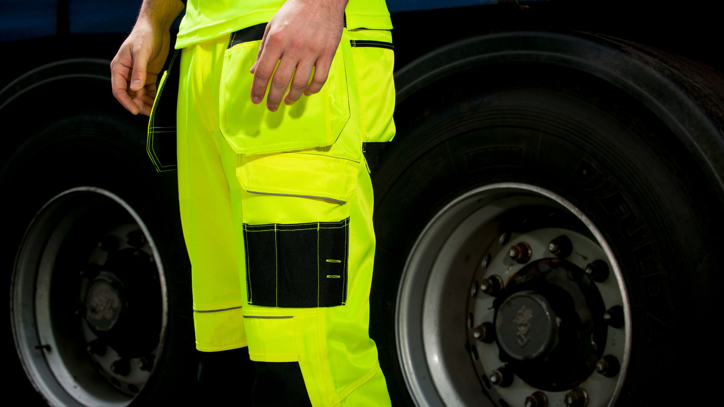 An image of Portwest T501 Work Trousers being modelled