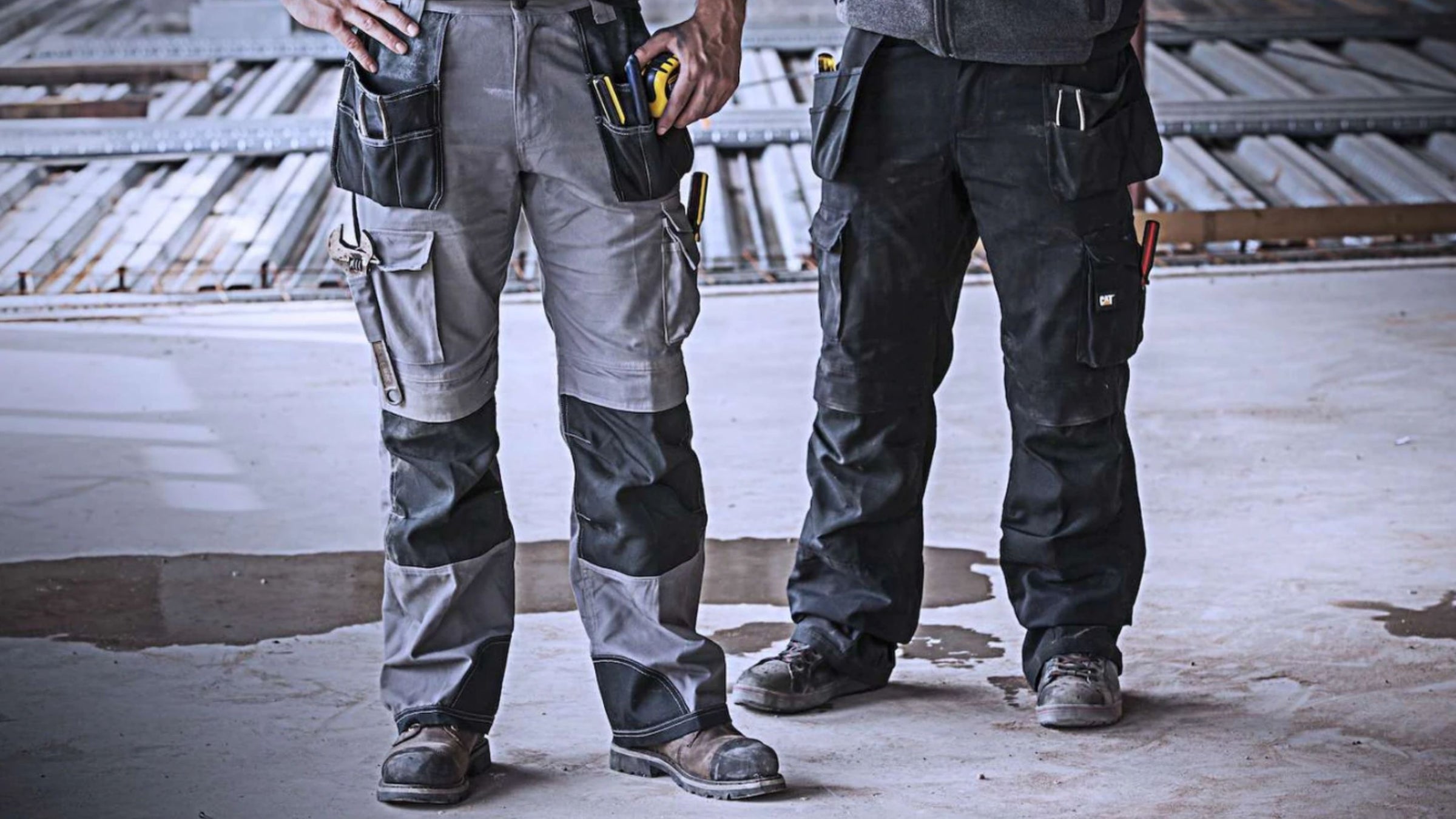 Navy Cotton Pants for Men with Reflectors Work Pants Men