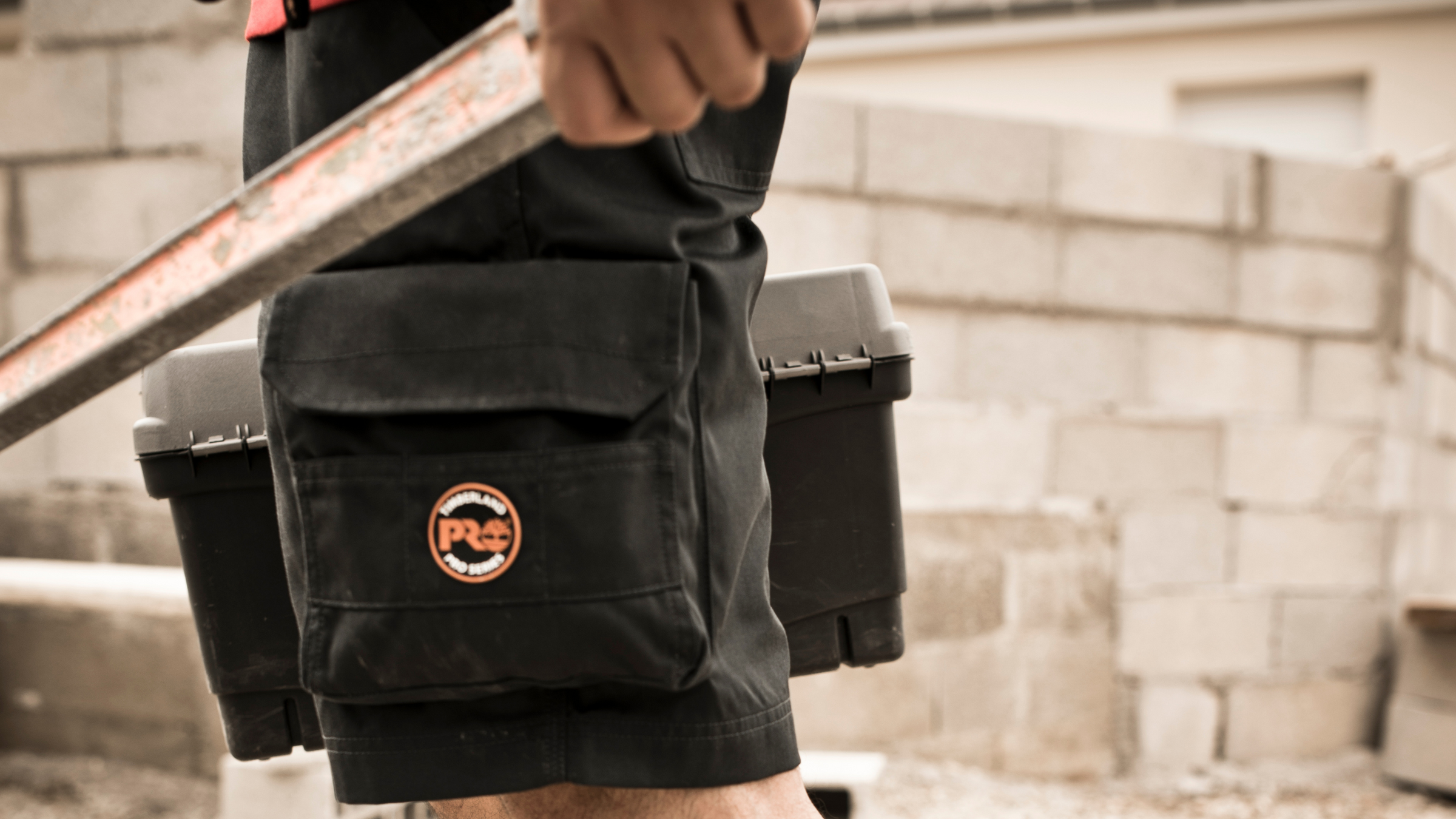 Image of Workwear Ripstop Shorts being worn on a construction site