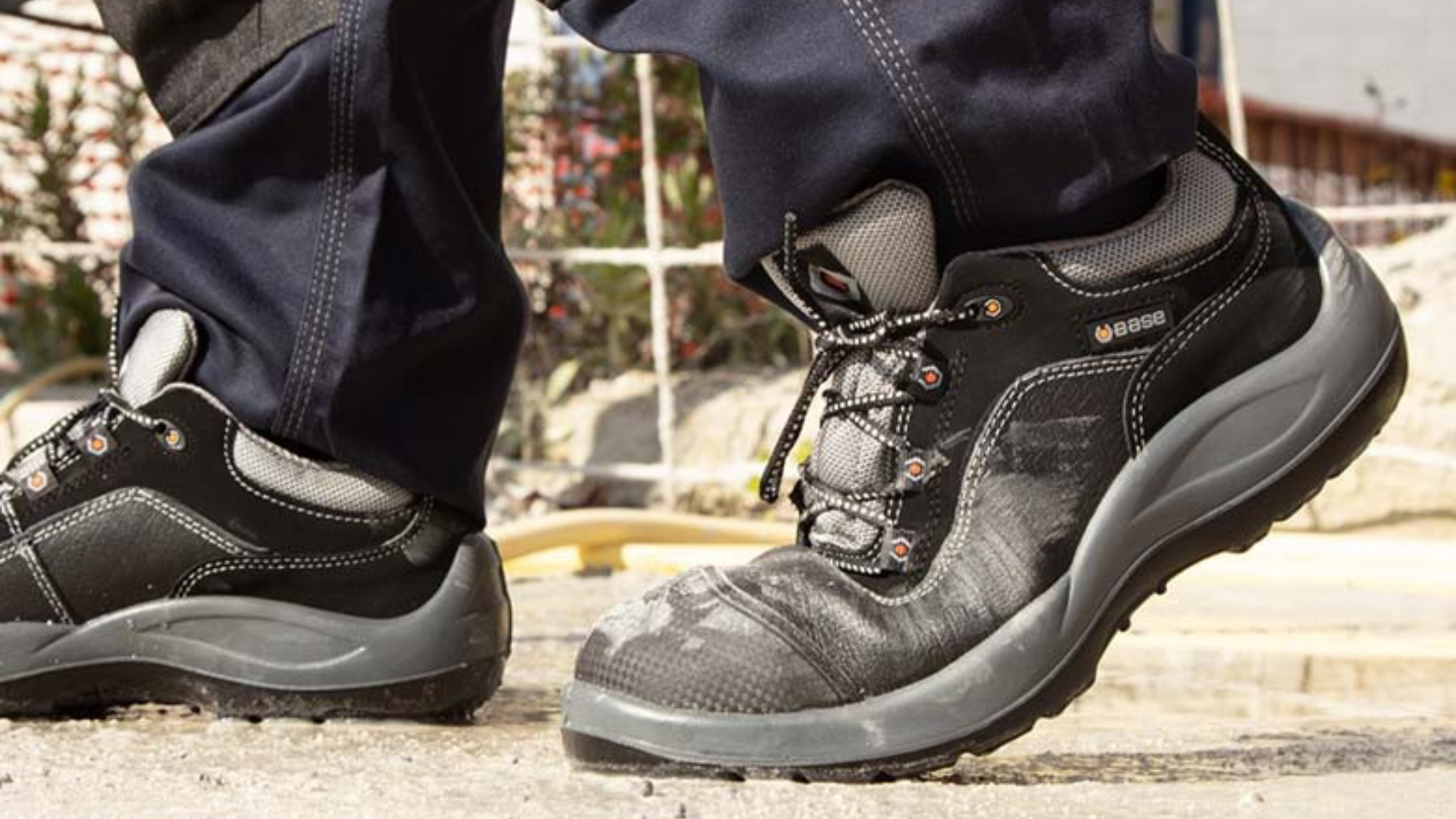 An image of the Base Safety Boots being worn