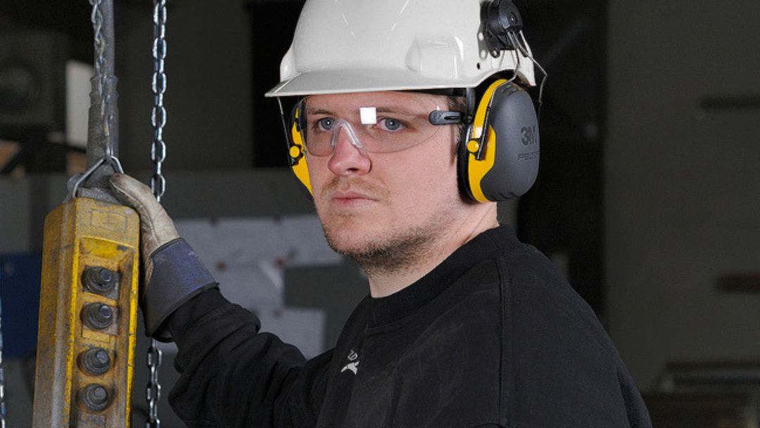 An image of Hearing Protection being worn by a model