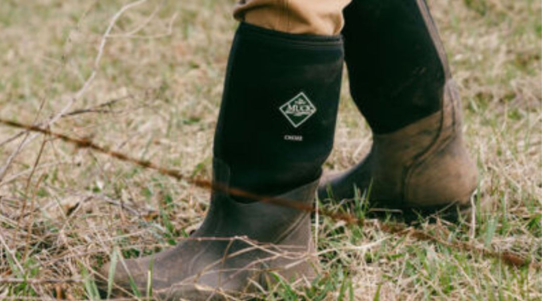 Model wearing Muck Chore Boots