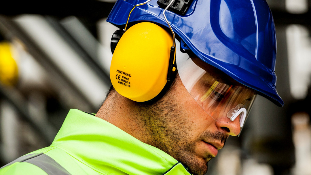 An image of Safety Glasses being worn by a model