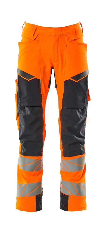 Mascot Hi-Vis Kneepad Trousers with Stretch Left 
