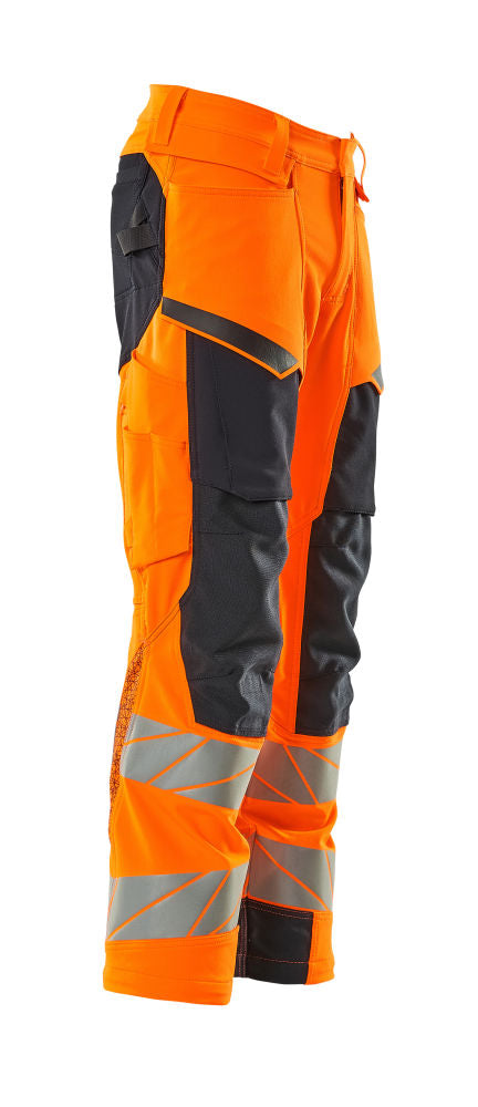 Mascot Hi-Vis Kneepad Trousers With Stretch 19079-511 - Mens, Accelerate Safe