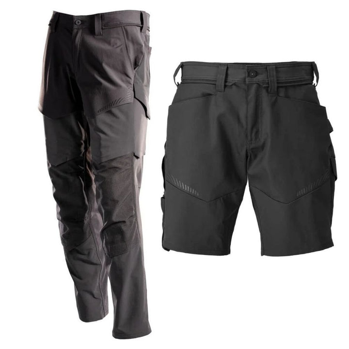Mascot Lightweight Durable Stretch Trousers with Cordura Knee Pad Pockets 22379-311 Front 