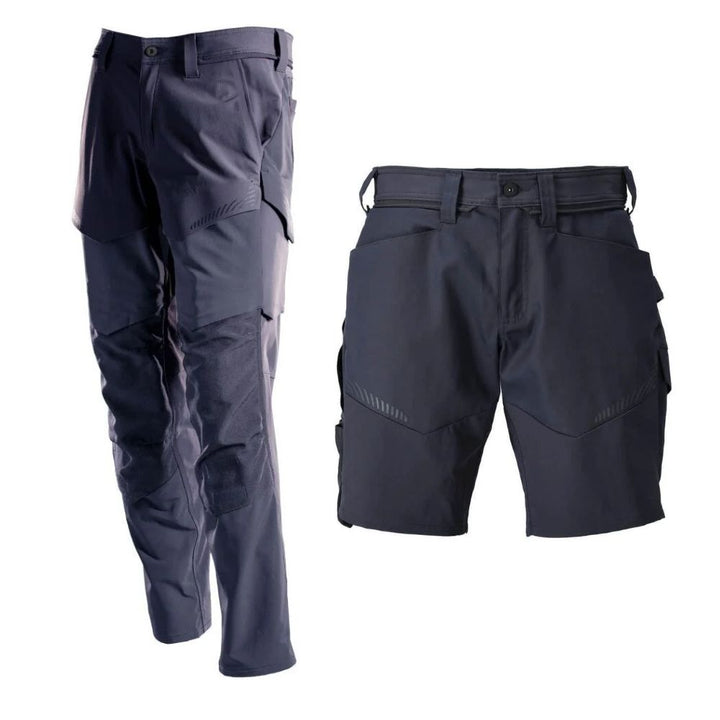 Mascot Lightweight Durable Stretch Trousers with Cordura Knee Pad Pockets 22379-311 Front 