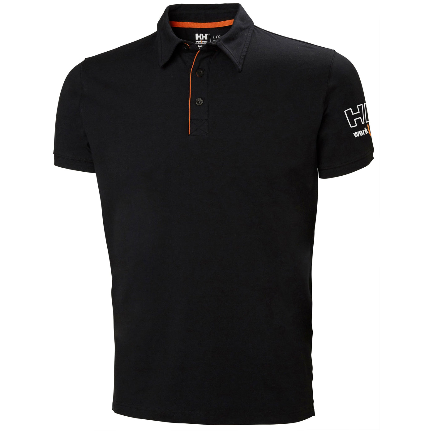Helly Hansen Kensington Polo Shirt Black Front#colour_black