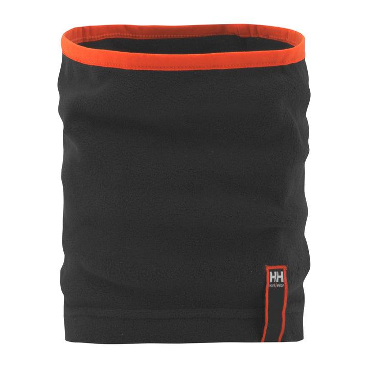 Helly Hansen Oxford Light Fleece Neck Gaiter Black Front#colour_black