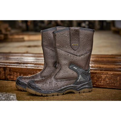 Apache AP305 Brown Waterproof Safety Rigger Boots Brown Model 4 #colour_brown