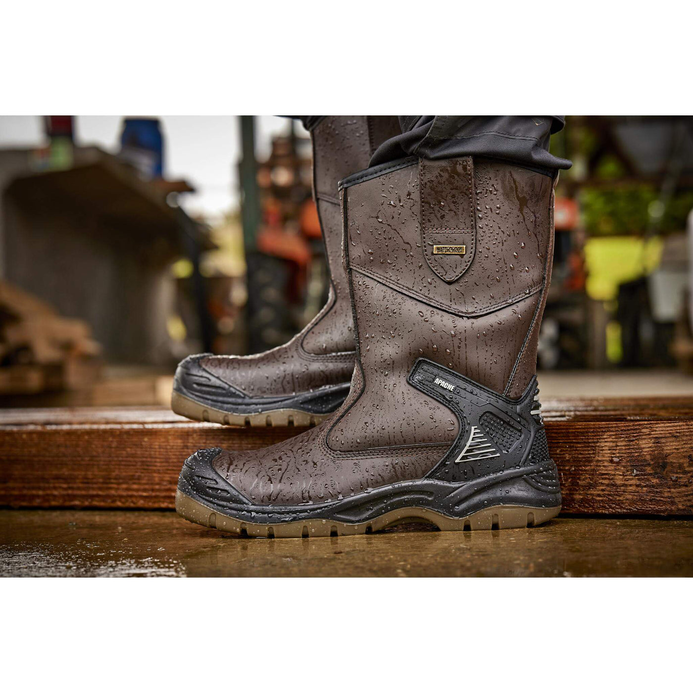 Apache AP305 Brown Waterproof Safety Rigger Boots Brown Model 7 #colour_brown