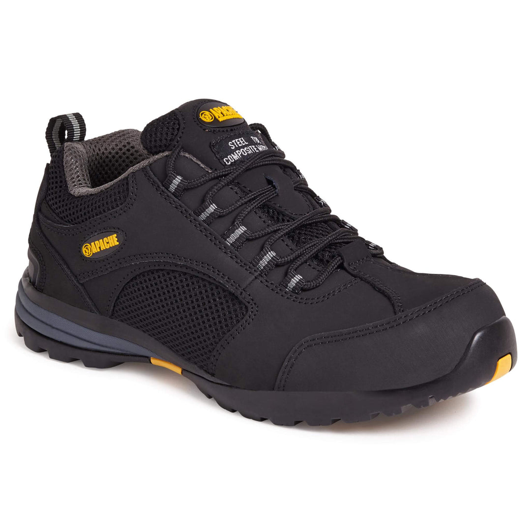 Apache AP318SM Black Safety Trainers Black Main #colour_black