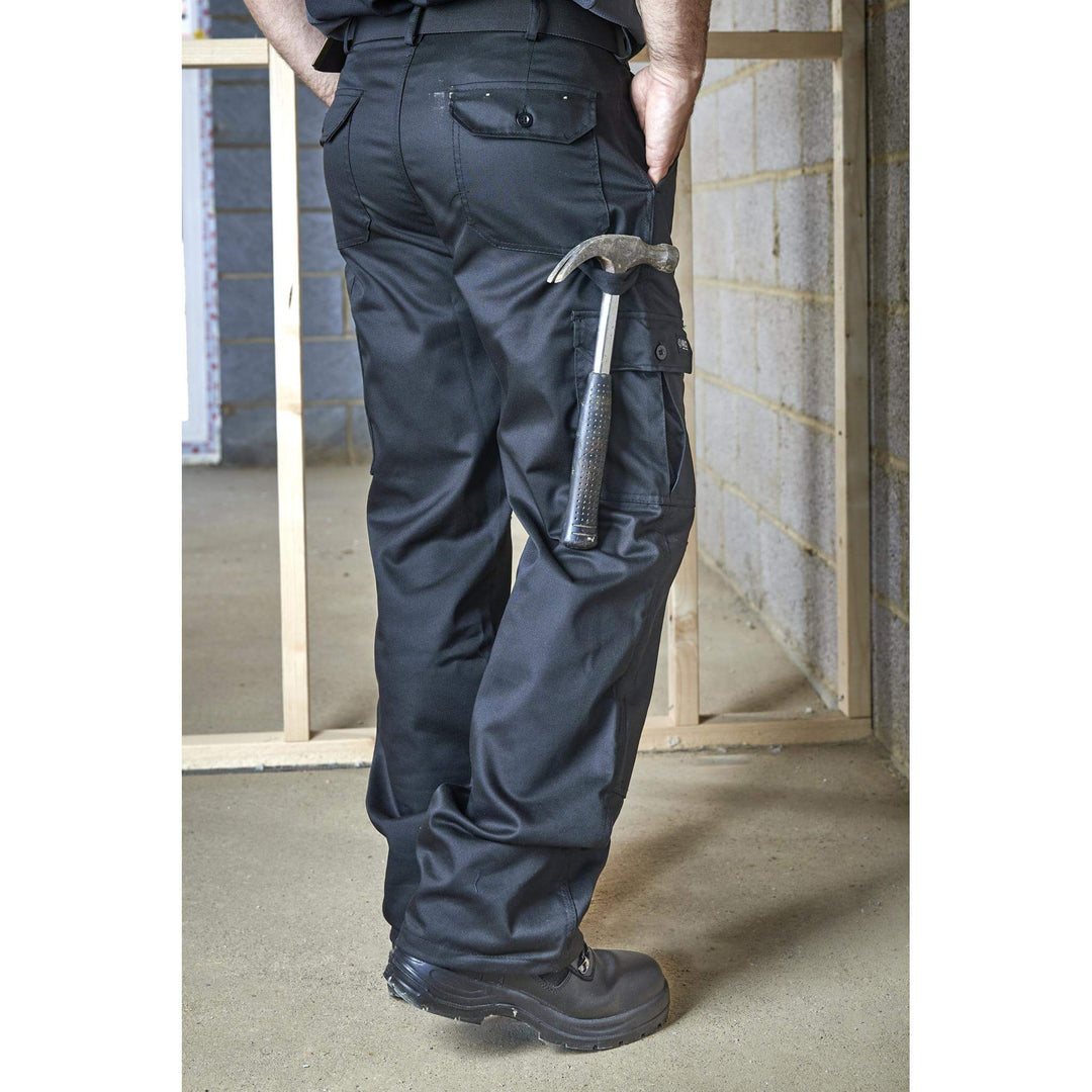 Apache APIND Black Industry Knee Pad Cargo Trousers Black Model 2 #colour_black