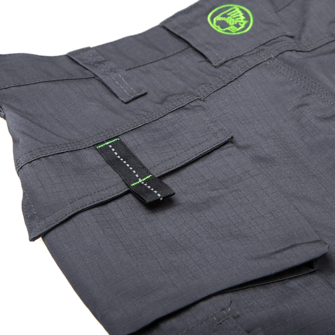 Apache APKHT Grey and Black Ripstop Shorts Cordura Holster Pockets Grey Detail 5 #colour_grey