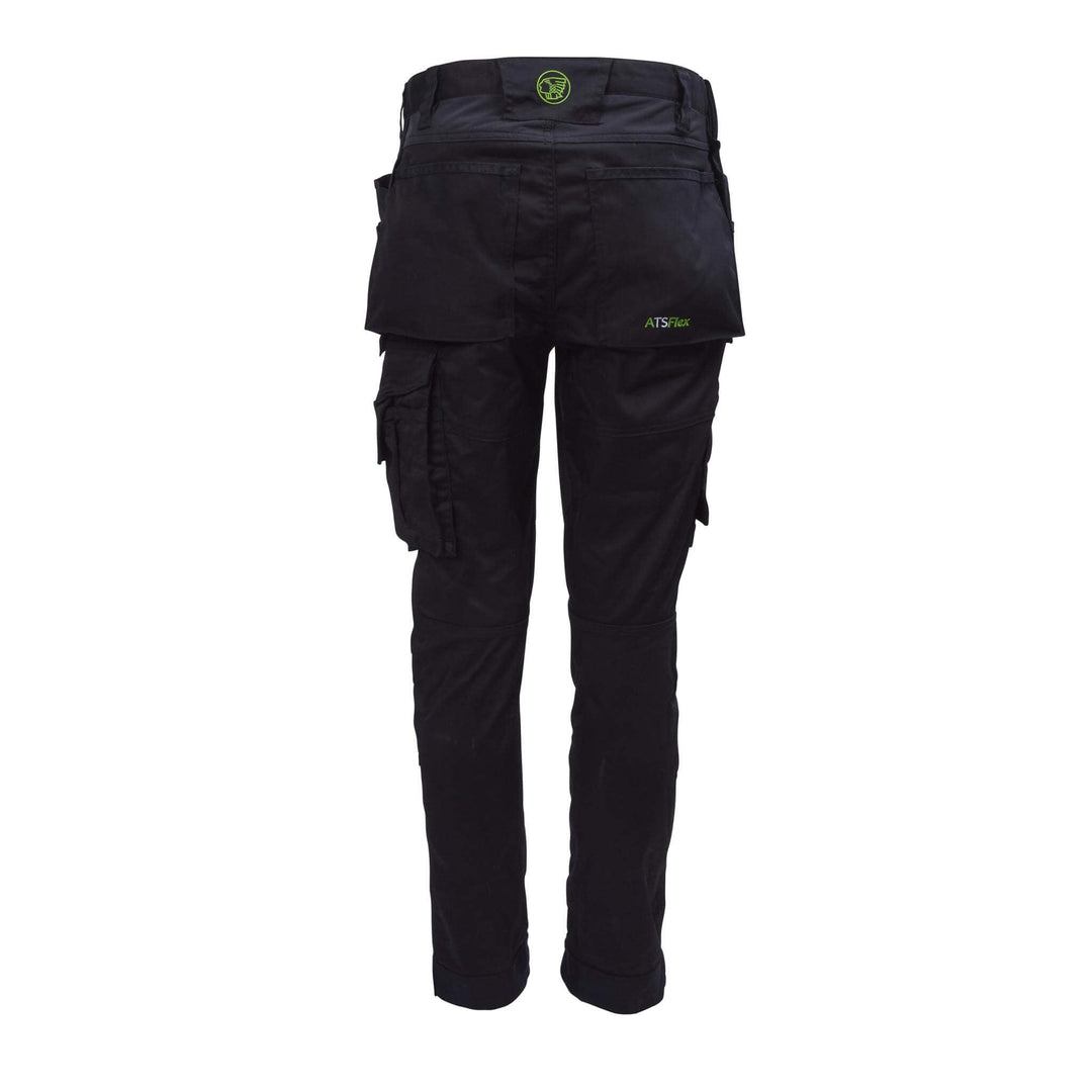 Apache Bancroft Slim Fit Stretch Holster Pocket Trousers Black Back 