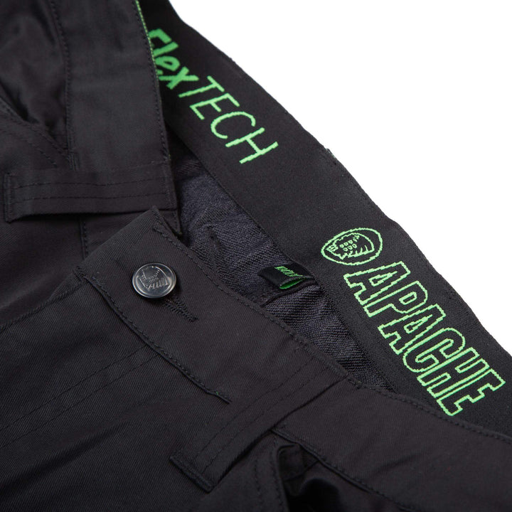 Apache Bancroft Slim Fit Stretch Holster Pocket Trousers Black Detail 2 