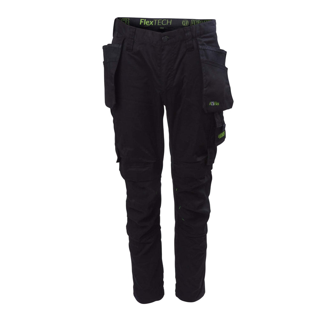 Apache Bancroft Slim Fit Stretch Holster Pocket Trousers Black Main 