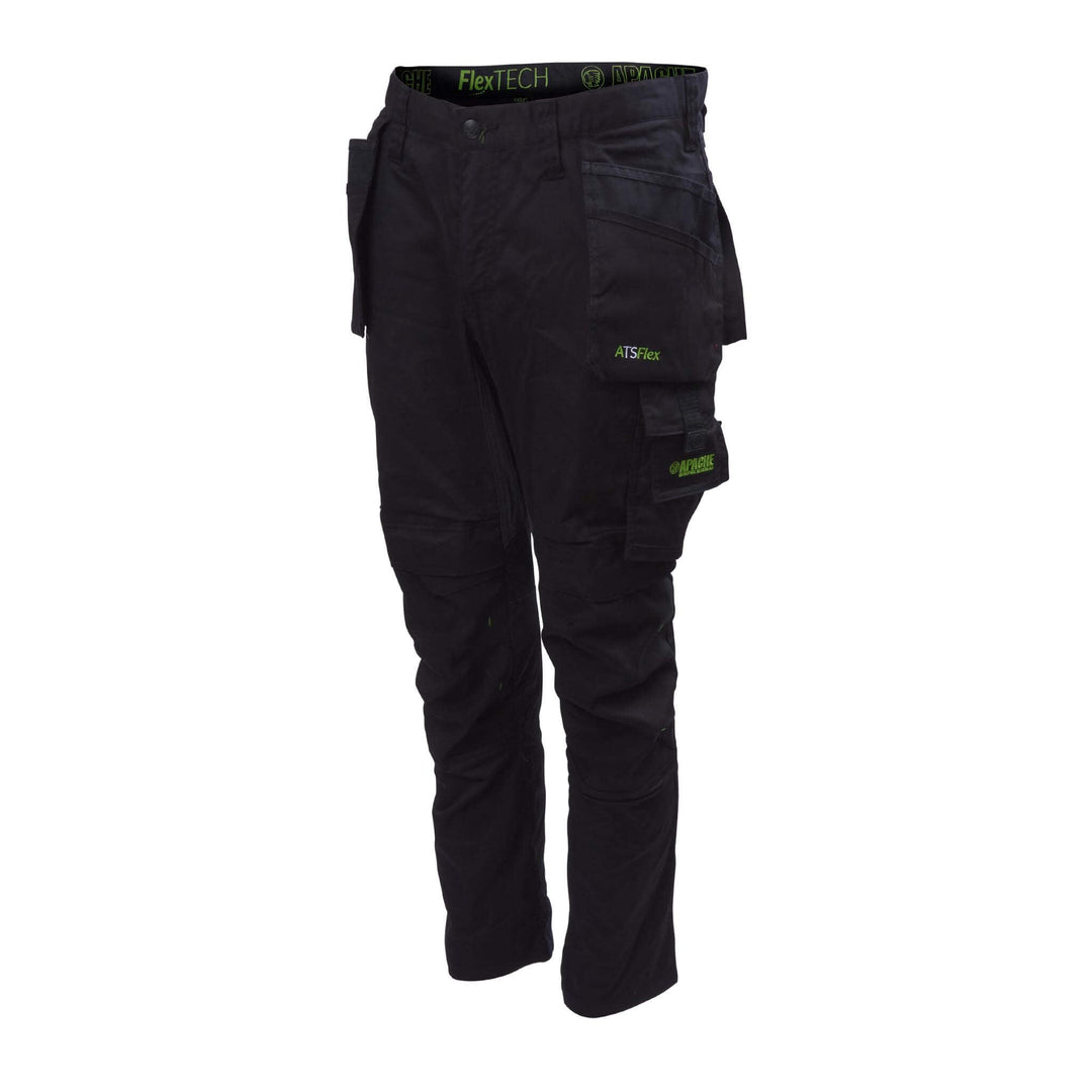 Apache Bancroft Slim Fit Stretch Holster Pocket Trousers Black Side 1 