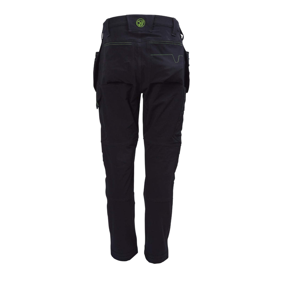 Apache Calgary Apache 4 Way Stretch Knee Pad Holster Pocket Trousers Black Back 