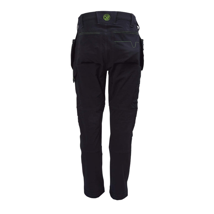 Apache Calgary Apache 4 Way Stretch Knee Pad Holster Pocket Trousers Black Back 