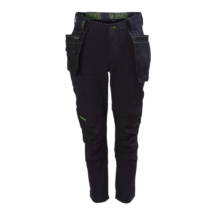 Apache Calgary Apache 4 Way Stretch Knee Pad Holster Pocket Trousers Black Main 
