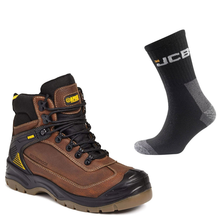 Apache RANGER Special Offer Pack - Apache RANGER Waterproof Safety Hiker Boots + 3 Pairs Work Socks