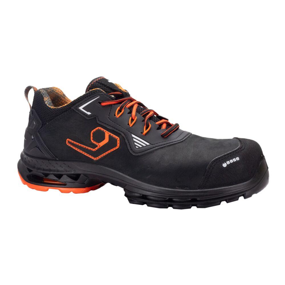 Base Amsterdam S3S ESD Thermal Insulated Lightweight Metal Free Safety Shoes Black/Orange 1#colour_black-orange