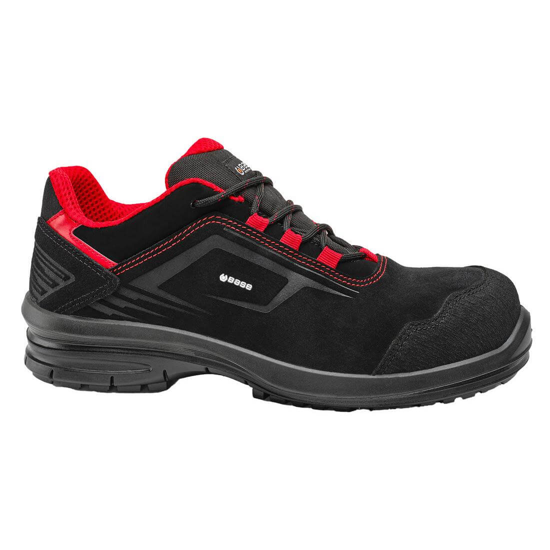 Base Dione S3L Metal Free Composite Toe Cap Safety Shoes Black/Red 1#colour_black-red