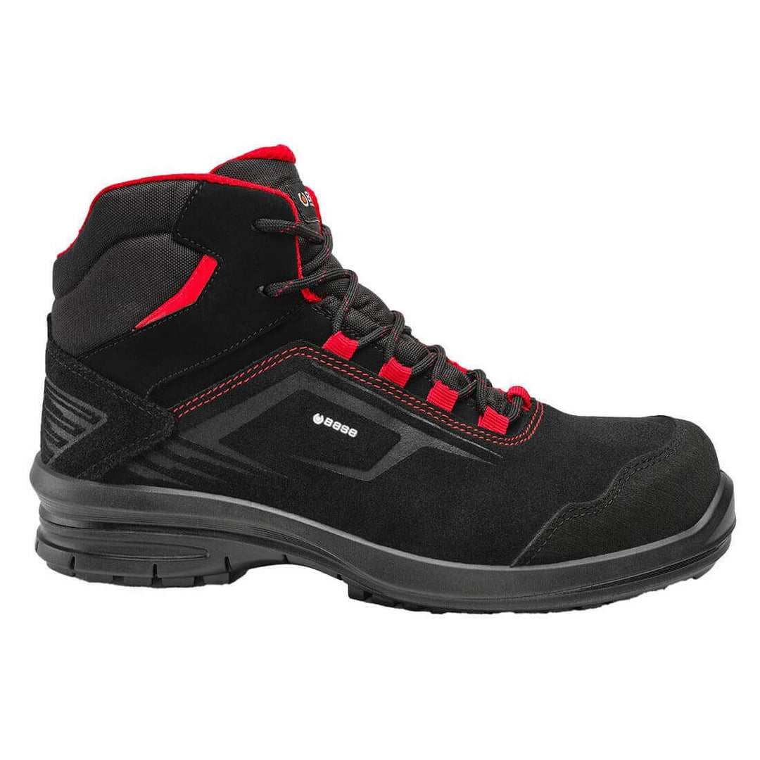 Base Dione Top S3L Metal Free Composite Toe Cap Safety Boots Black/Red 1#colour_black-red