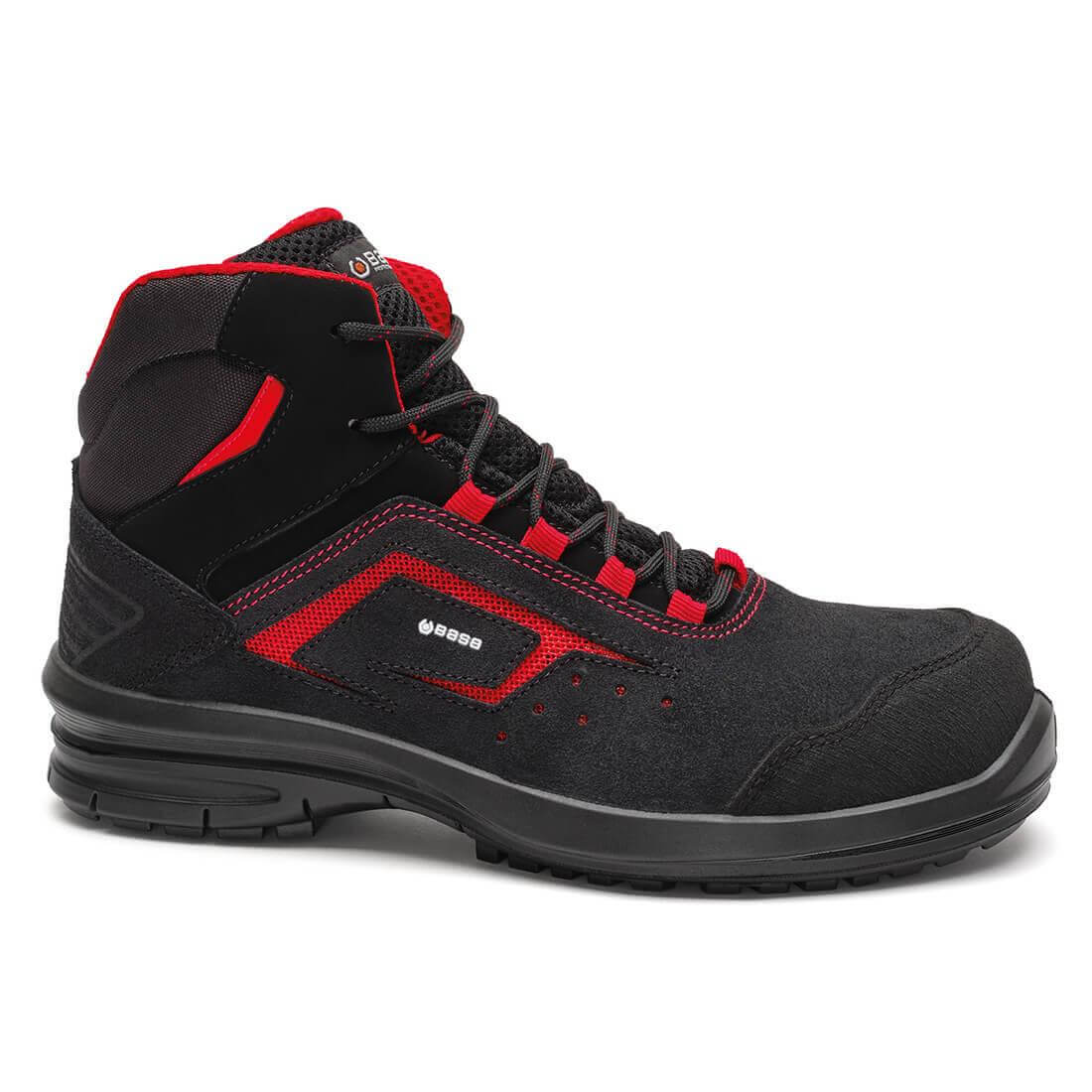 Base Eris Top S1PL Metal Free Composite Toe Cap Safety Boots Black/Red 1#colour_black-red