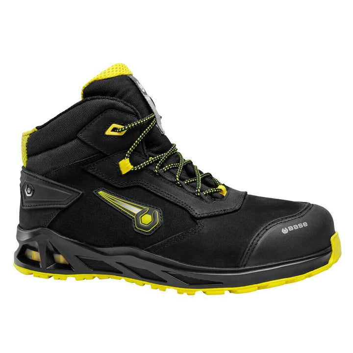 Base K-Hurry Top / K-Boogie Top S3L Aluminium Toe Cap Safety Boots Black/Yellow 1#colour_black-yellow