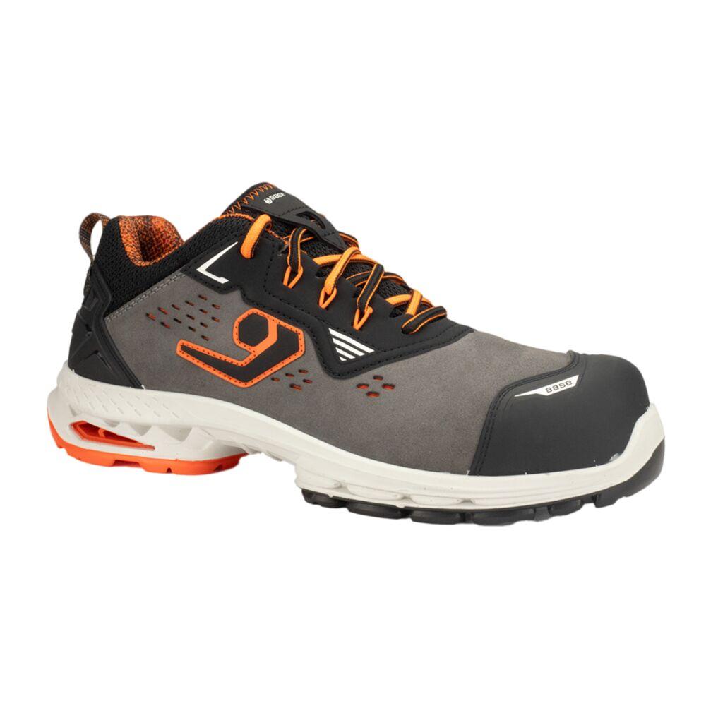 Base Madrid S1PS ESD Lightweight Metal Free Composite Toe Safety Shoes Grey/Orange 1#colour_grey-orange