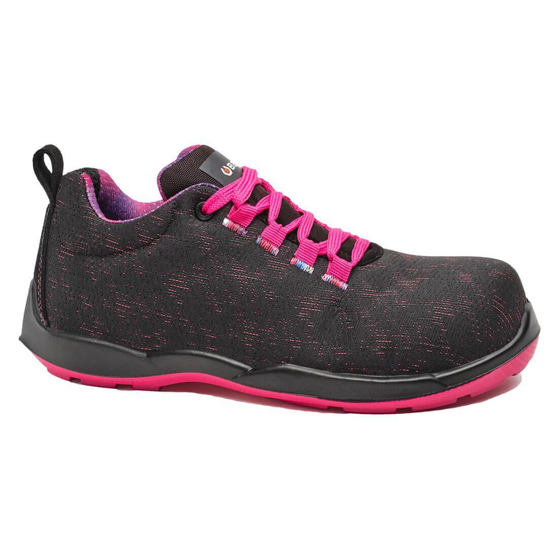 Base Violet Womens S3L Vegan Metal Free Composite Toe Cap Safety Shoes Black/Fuchsia 1#colour_black-fuchsia