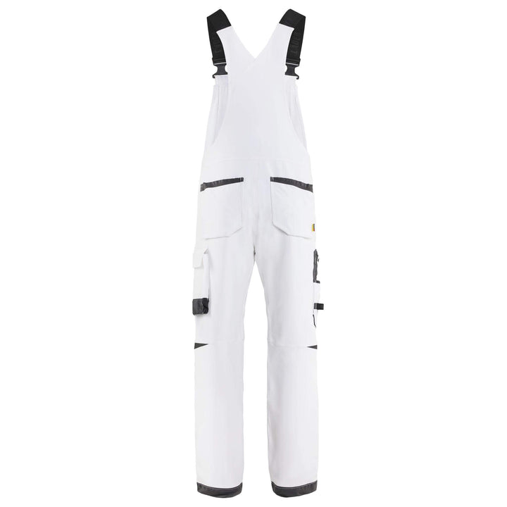 Blaklader 26251642 4-Way Stretch Painters Overall White/Dark Grey Rear #colour_white-dark-grey