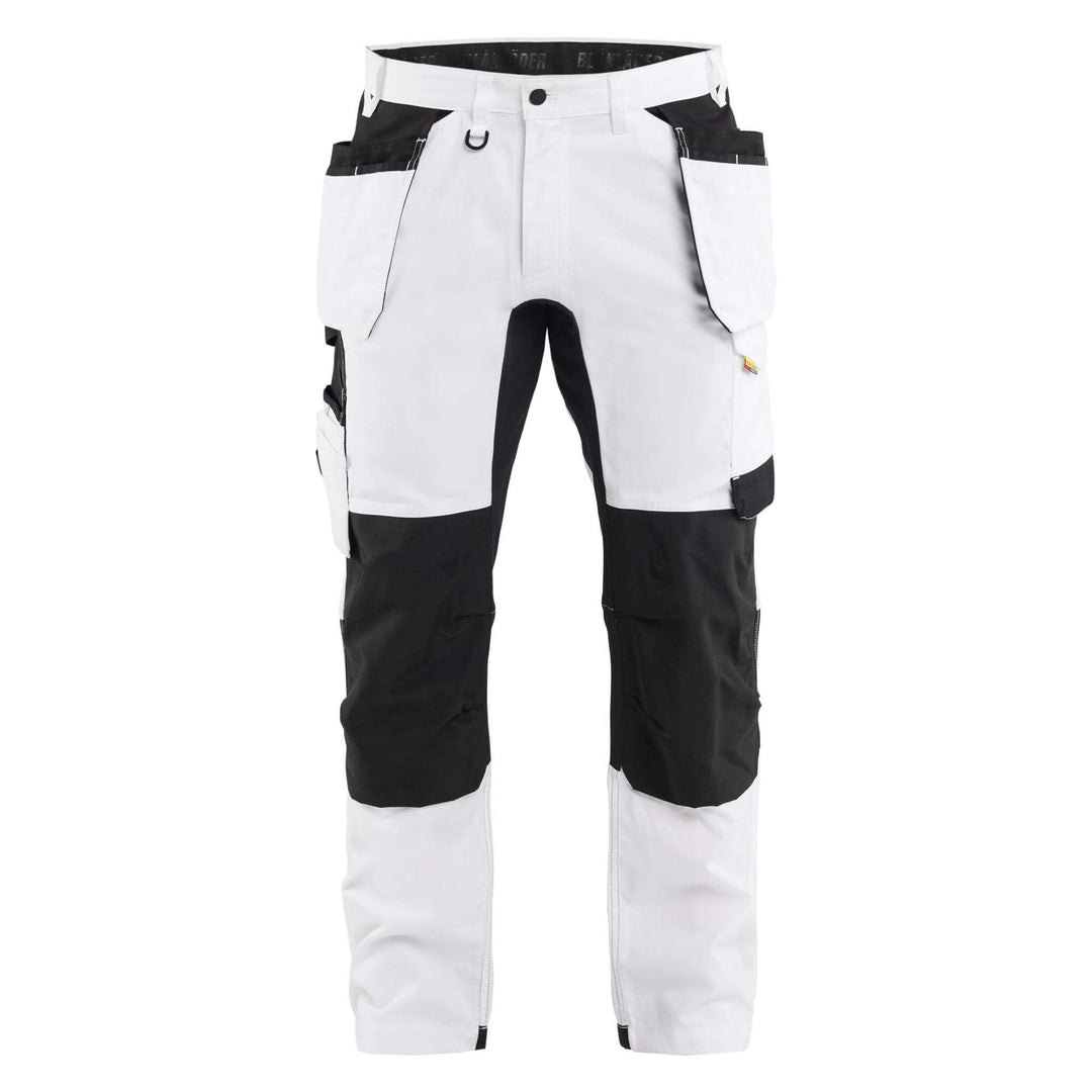 Blaklader 17701832 4-Way Stretch Painters Trousers White/Black Main #colour_white-black