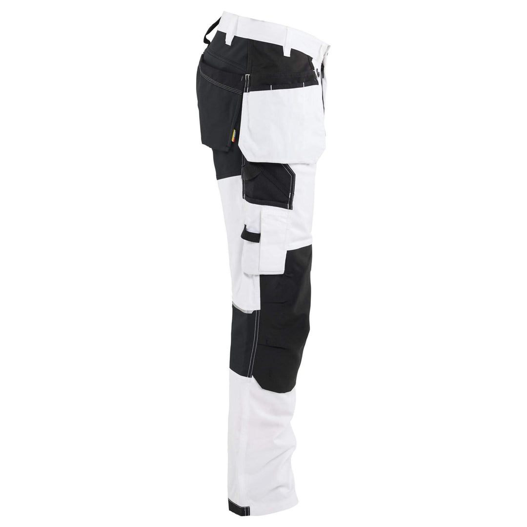 Blaklader 17701832 4-Way Stretch Painters Trousers White/Black Right #colour_white-black