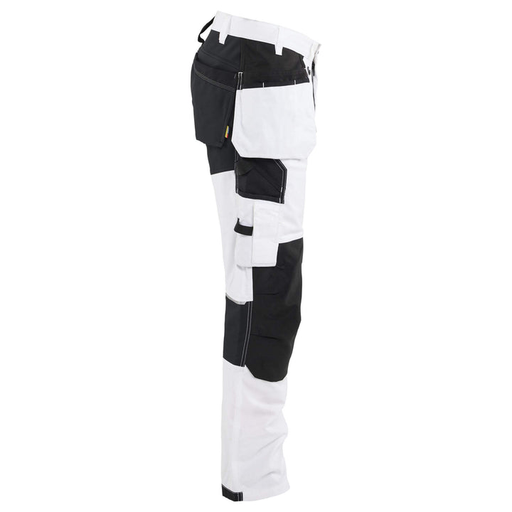 Blaklader 17701832 4-Way Stretch Painters Trousers White/Black Right #colour_white-black