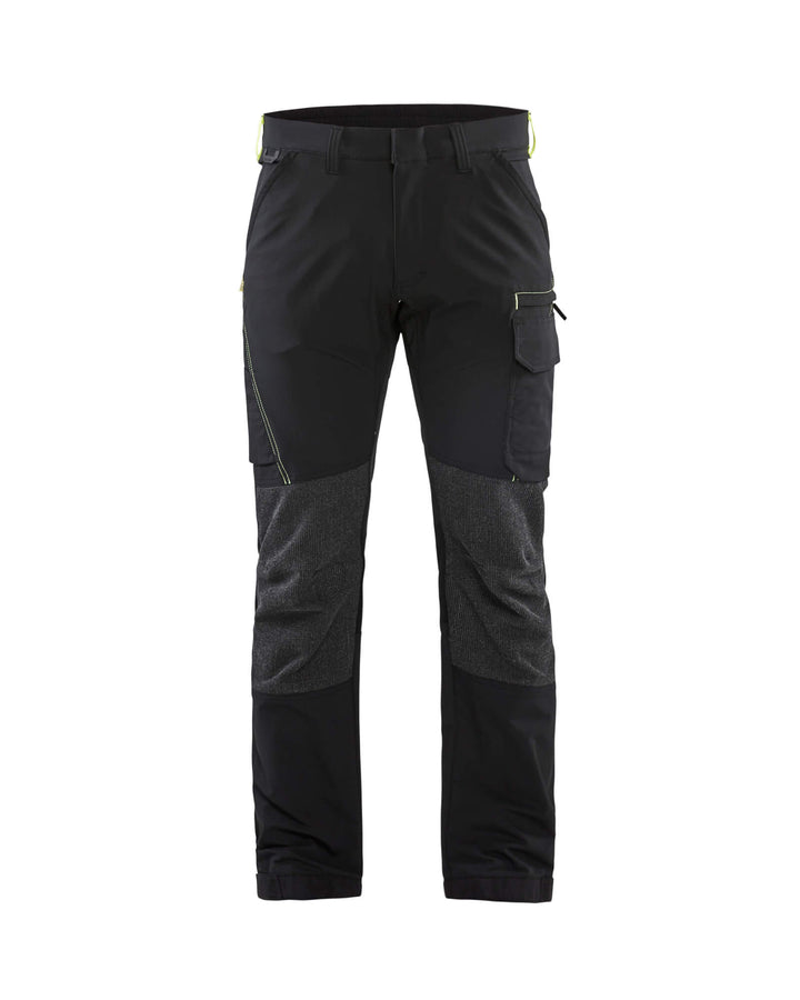 Blaklader 14221645 4-Way-Stretch Trousers Cordura Black/Hi-Vis Yellow Main #colour_black-hi-vis-yellow