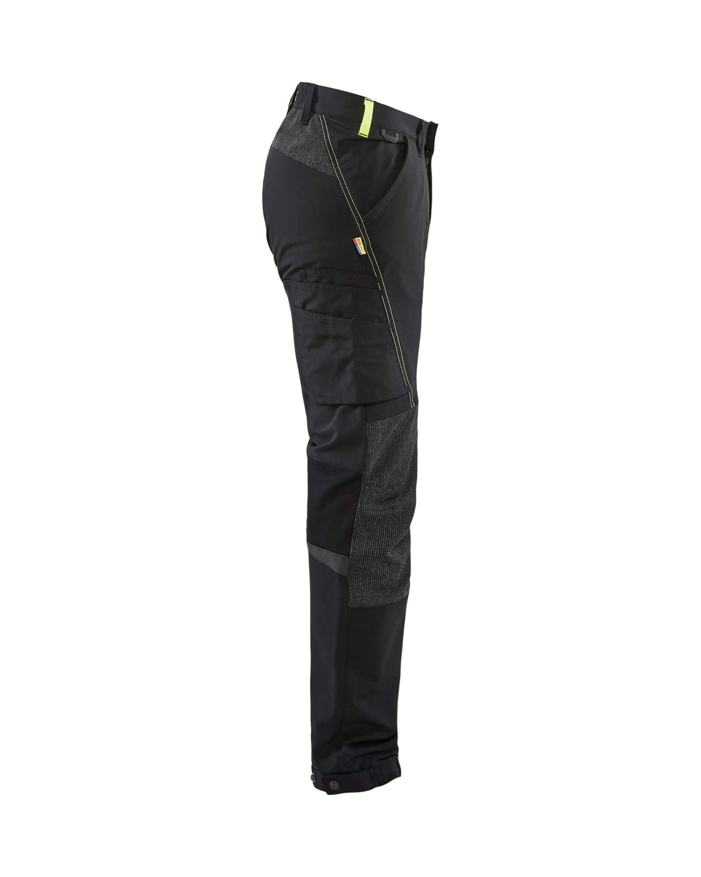 Blaklader 14221645 4-Way-Stretch Trousers Cordura Black/Hi-Vis Yellow Right #colour_black-hi-vis-yellow