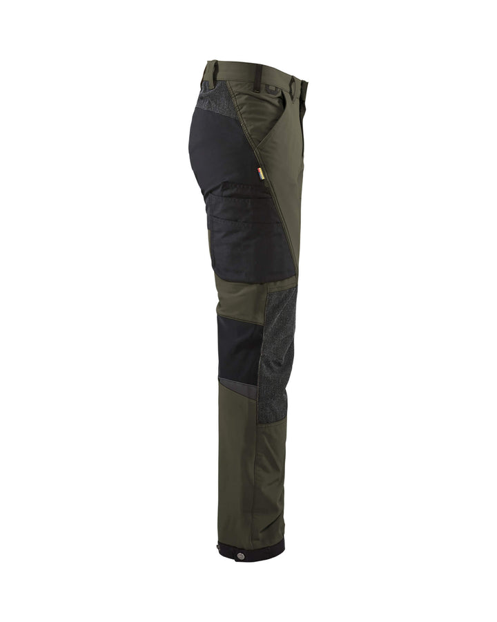 Blaklader 14221645 4-Way-Stretch Trousers Cordura Dark Olive Green/Black Right #colour_dark-olive-green-black