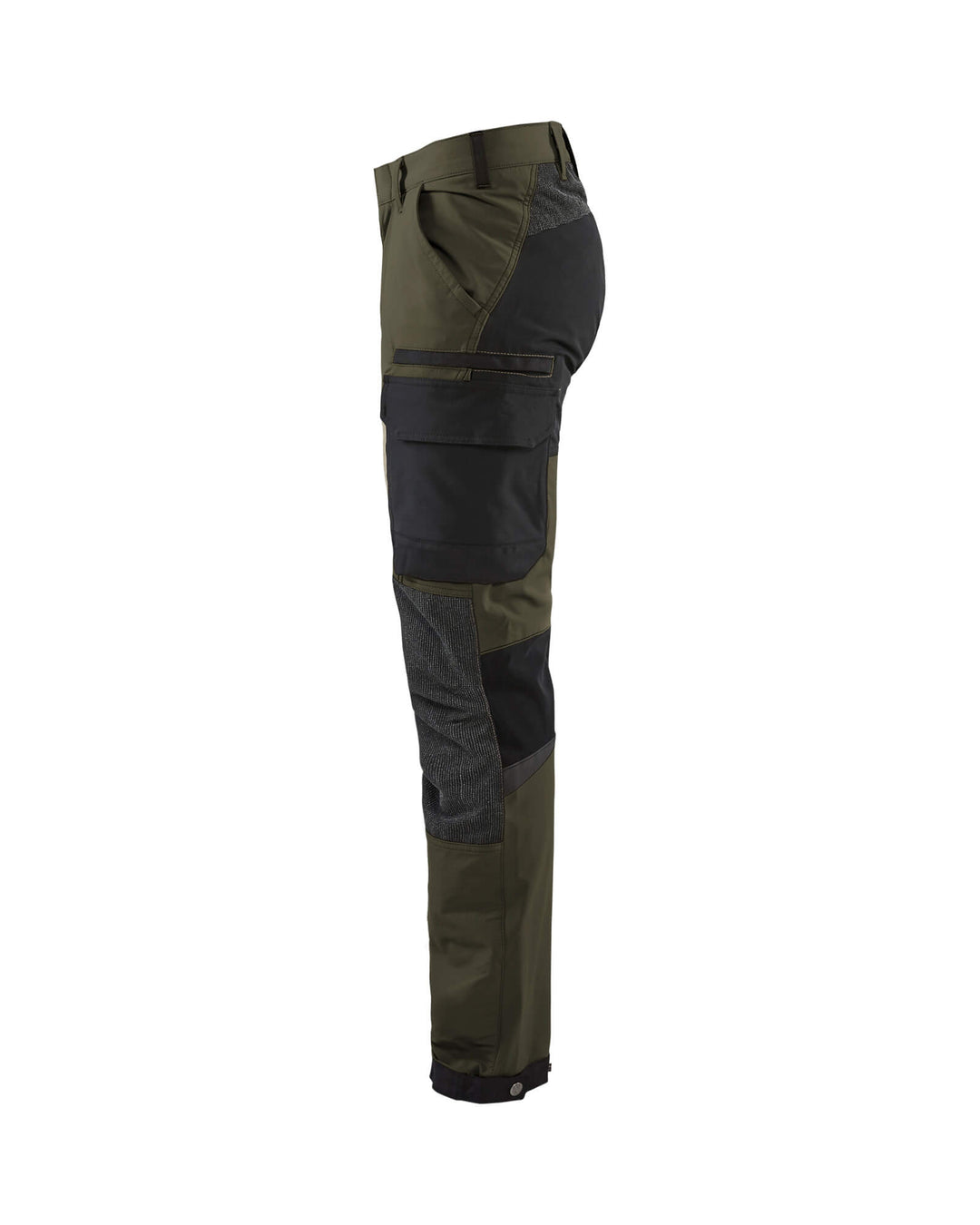 Blaklader 14221645 4-Way-Stretch Trousers Cordura Dark Olive Green/Black Left #colour_dark-olive-green-black