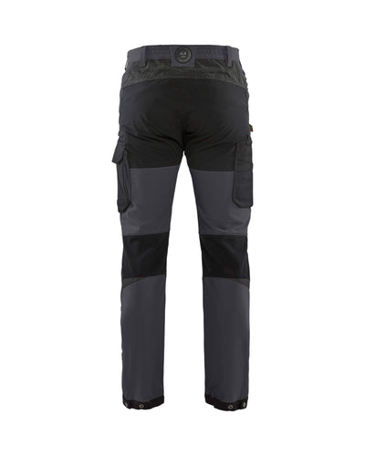 Blaklader 14221645 4-Way-Stretch Trousers Cordura Mid Grey/Black Rear #colour_mid-grey-black