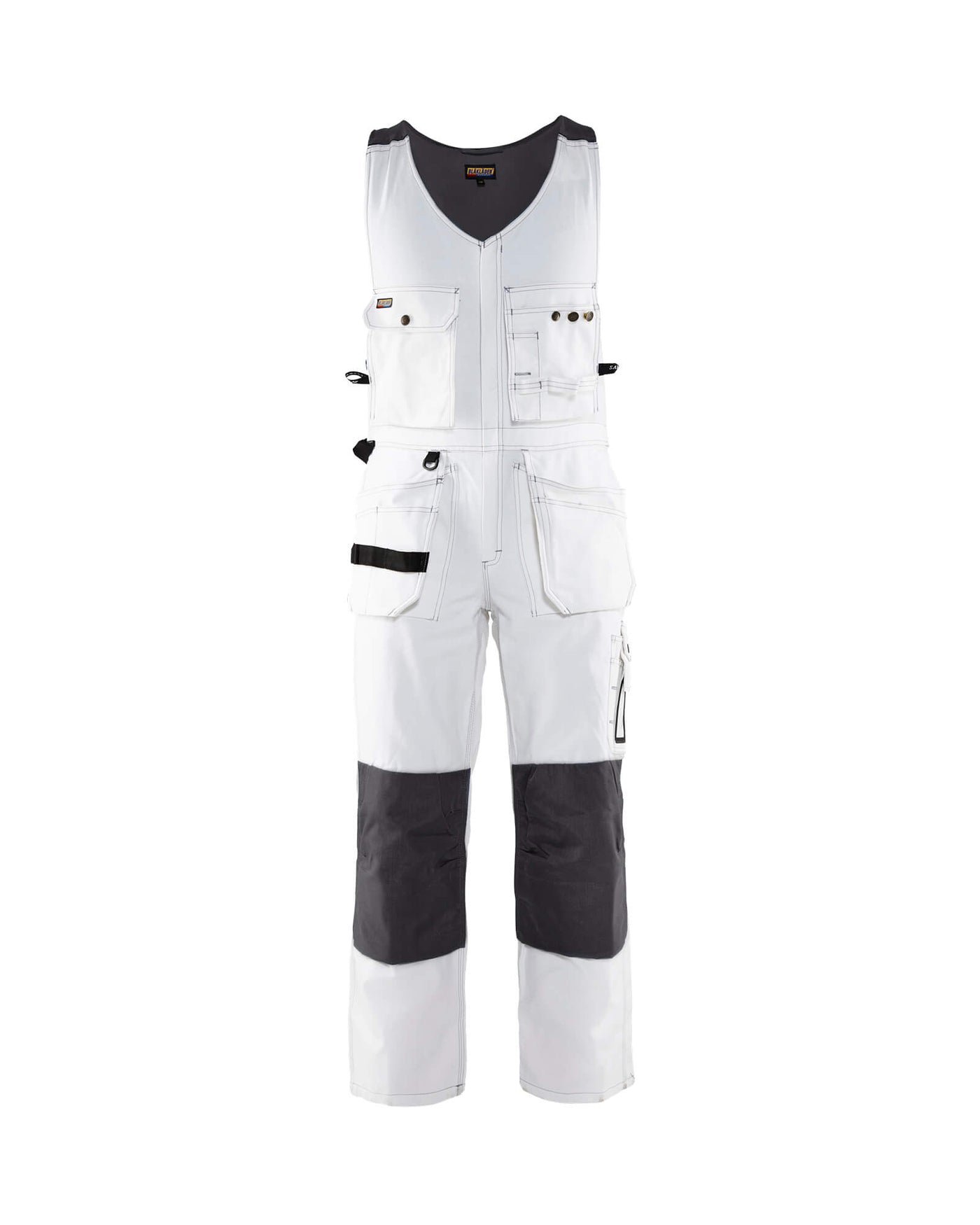 Blaklader 25321210 Bib Overalls White White/Dark Grey Main #colour_white-dark-grey