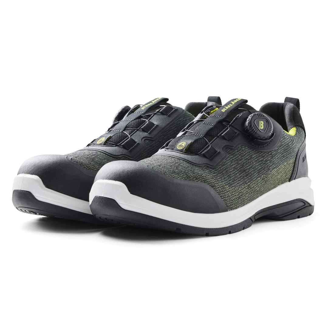 Blaklader 24380000 CRADLE S3L ESD Freelock Composite Toe Cap Safety Shoes Army Green/Yellow Left #colour_army-green-yellow
