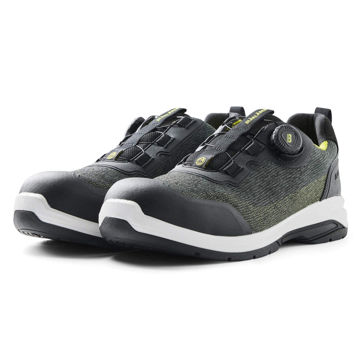 Blaklader 24380000 CRADLE S3L ESD Freelock Composite Toe Cap Safety Shoes Army Green/Yellow Left #colour_army-green-yellow